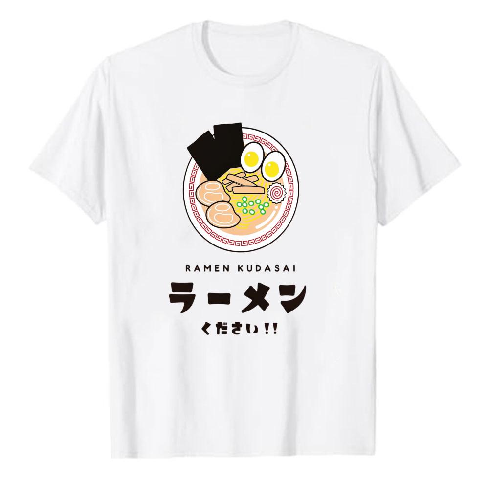 RaUnisex Kudasai Japanese Noodle Foodie Graphic TShirt Unisex RaUnisex Lover Funny Food Casual Cotton Tee Gift Kawaii Clothes