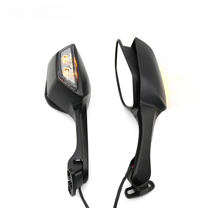 LED Turn Signal Motorcycle Rearview Mirror for Kawasaki Ninja 400/650/ZX10R Honda CBR600RR/1000RR, Sportbike Folding Wing Mirror