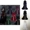 Atemberaubendes bodenlanges mittelalterliches Renaissance-Vintage-Kleid für Halloween-Feiern