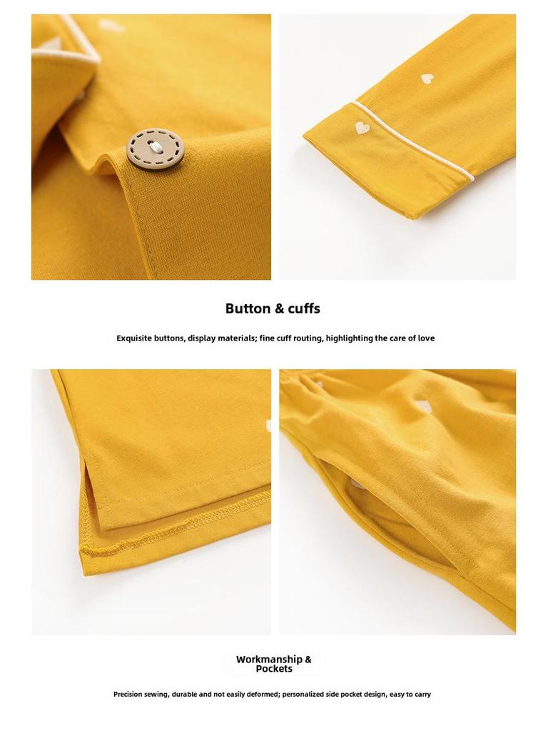 2025 Spring/Summer Women's Thin Casual Long Sleeve Pajama Set with Simple Lapel and Open Button Design