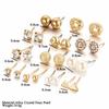 12 Pairs Women Round Crystal Love Shape Ear Stud Earrings Set