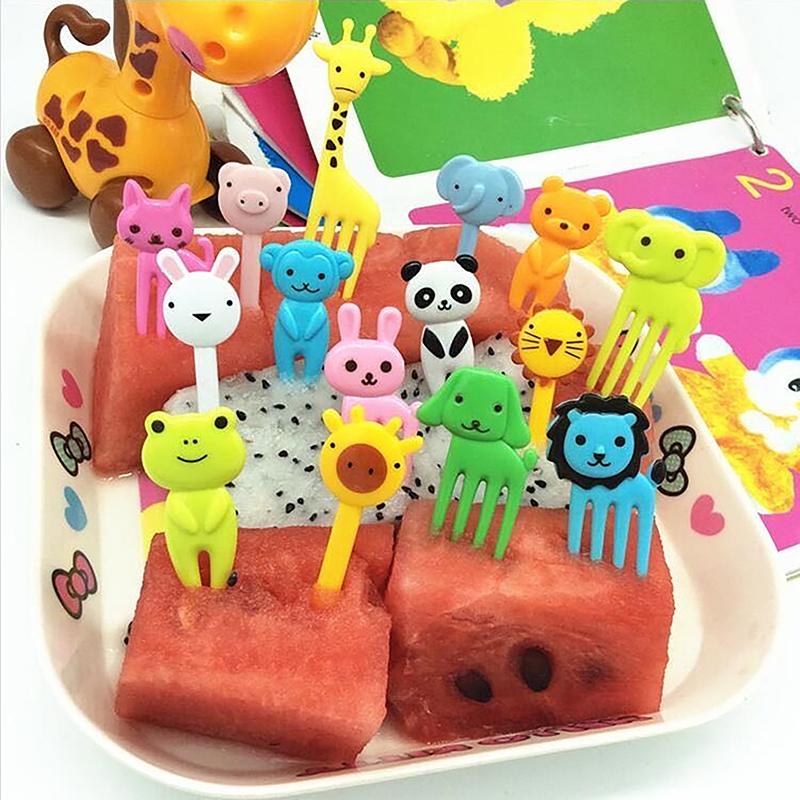 7/8/10 ks Dort Dezert Párty příslušenství Mini jídlo Sada ovocných vidliček Kid Cute Bento Box Dekor Dezertní vidličky Kreslené párátko