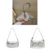 Pvc Silver Shoulder Bag With Glitter Sequins For Nightclub And Daily Fashion