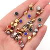 10Pcs Mini Birthstone Charms Stainless Steel Round Rhinestone Crystal Pendant for Jewelry Making DIY Necklace Bracelet Findings