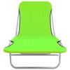 VidaXL Chaises longues pliables 2 pcs Acier et tissu Vert