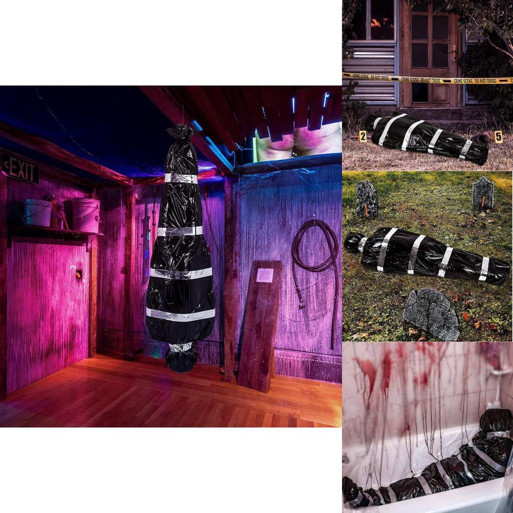 Realistic Halloween Fake Corpse Prop Plastic Material Modern Style 150cm Red