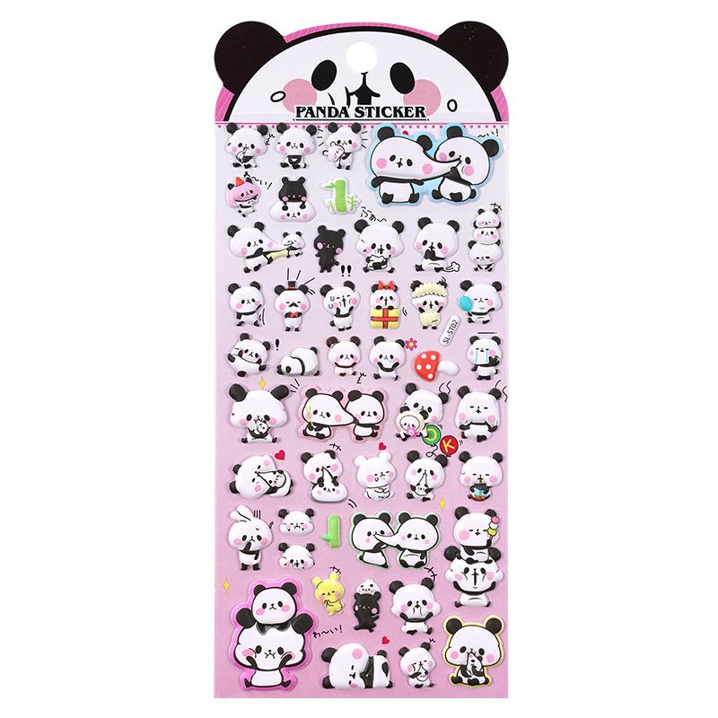 3D Cute Giant Panda 3D Animal Stickers, Children's Baby Puzzle Handmade Reward Stickers, DIY Phone Case Stickers