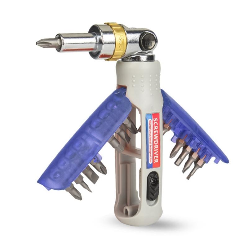 

14 in 1 Professional Ratcheting Angle Screwdriver Repair Tool Set, Ergonomic Designs Suitable for Mechanics and Home Use синій