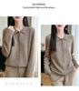Autumn/Winter Wool Knit Polo Neck Cardigan - Women's Long Sleeve Hollow Crochet Loose Outerwear
