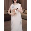 French Style Diamond Round Neck Sleeveless Dress High-end Casual Commuting Straight Skirt for Women