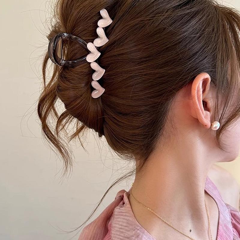 Elegant Jelly Hjerte Hårklype Akryl Sklisikker Sterk Hai Hårklemme For Kvinner Jenter Sommer Hodeplagg Tilbehør