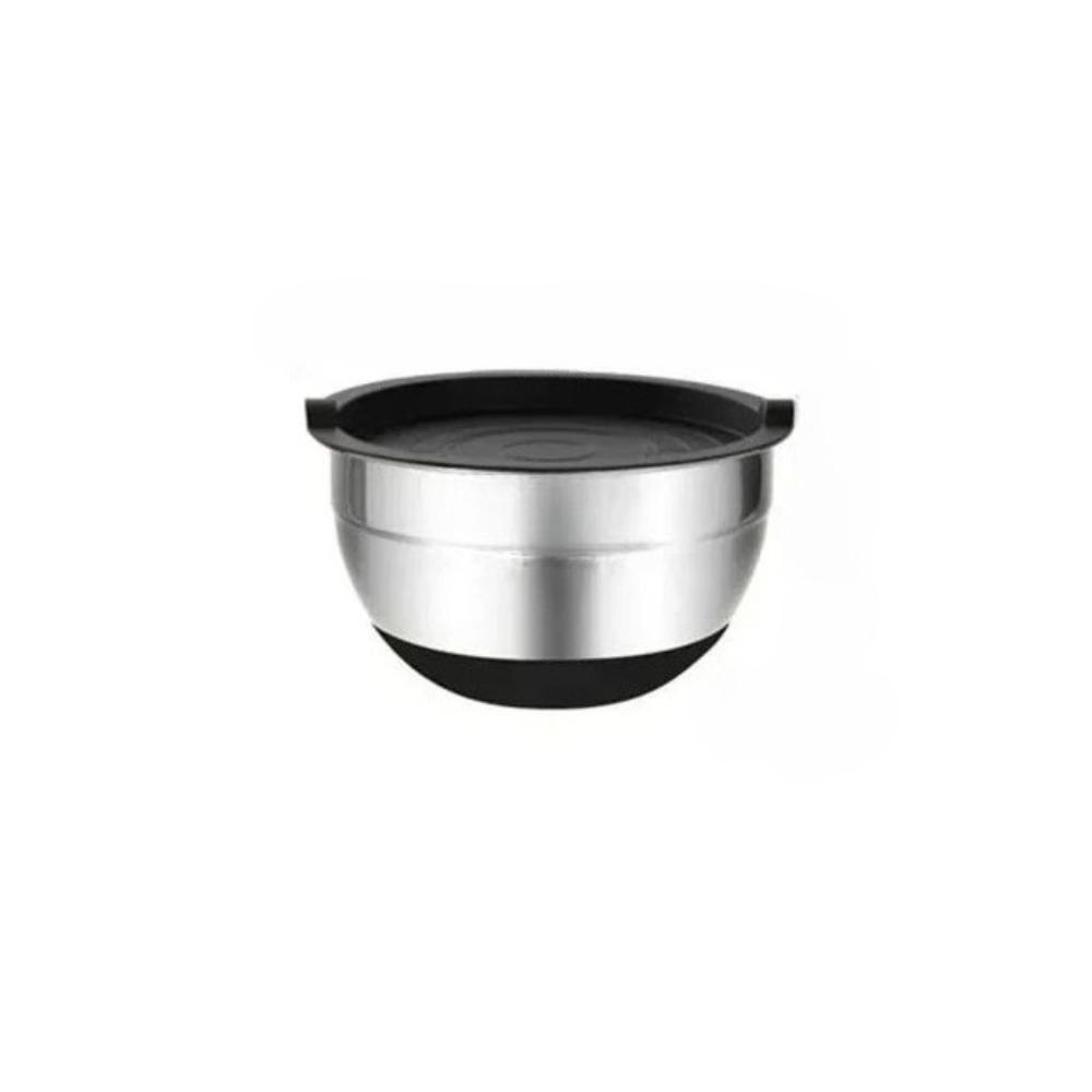 Mixing Bowls with Lids Stainless Steel Salad Bowls for Baking Cooking Airtight Lids Silicone Bottom Thickened Kitchen Tableware