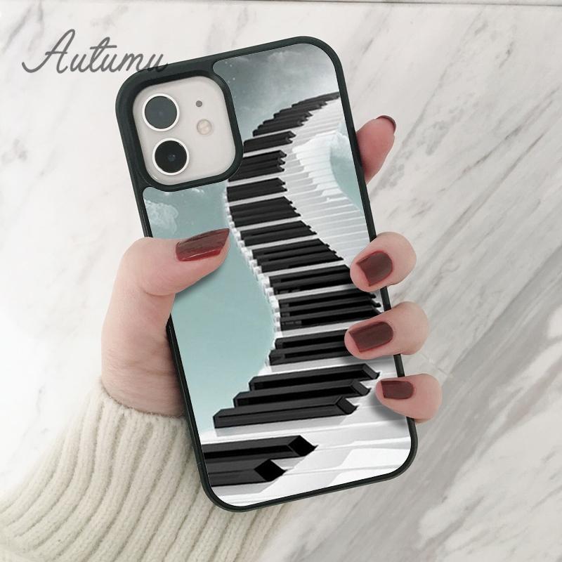 Etui na telefon z muzyką fortepianową i gitarową dla iPhone 11 12 13 14 Pro Max mini X XR XS SE 2020 6S 7 8 Plus Samsung Galaxy S21 S22 Pokrowiec skorupa