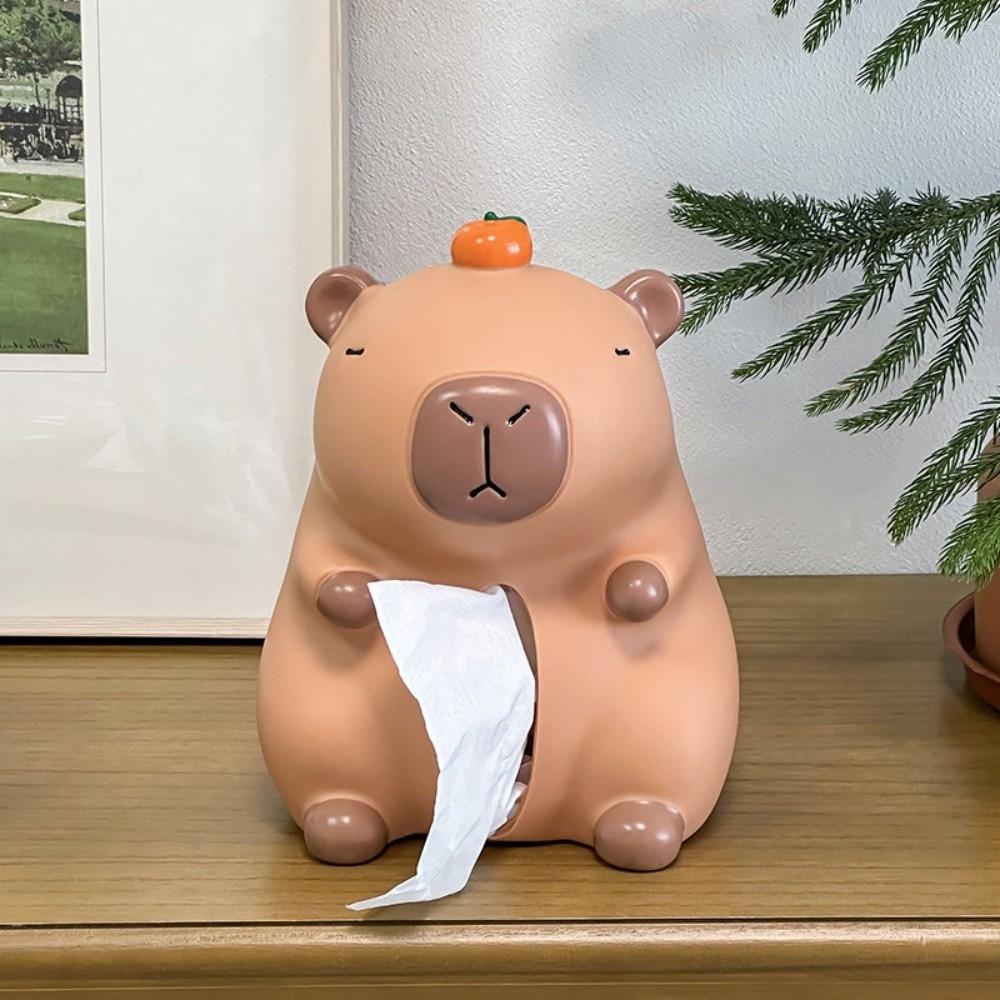 Doll Toy Capybara Tissue Box Decorative Capybara Napkin Holder Tissue Box Ornament  Home Decoration