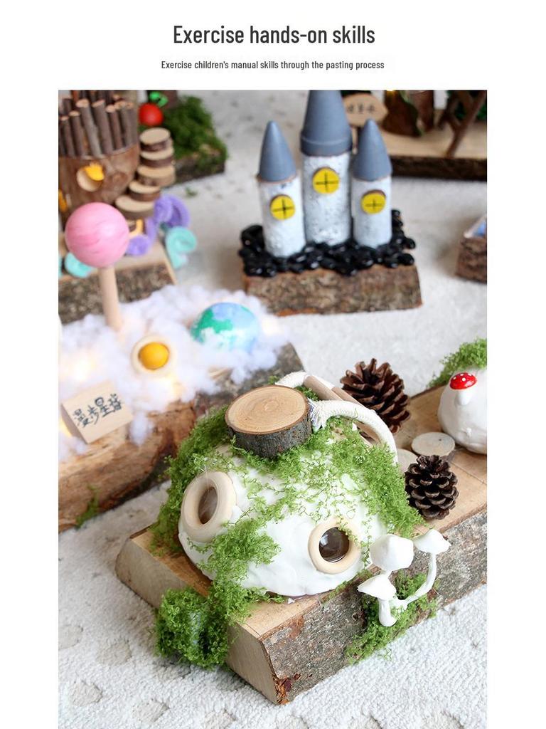 Eco-Friendly Kindergarten Art Supplies: Natural Twigs & Wood Chips for DIY Treehouse Projects