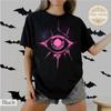 Cyberpunk Goth Eye Shirt, Pastel Goth Evil Eye Tee, Neon Witchcraft T-shirt, Edgy Grunge All Seeing Eye Tee, Gen Z Halloween Shirt