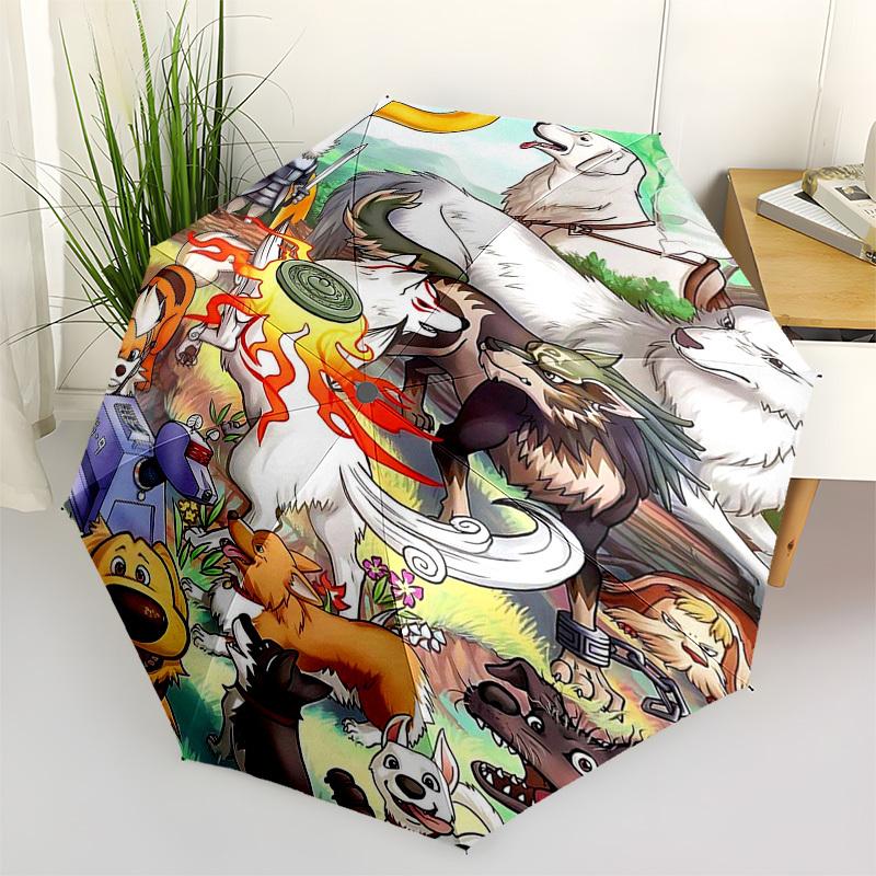 

1pc K-9 & Friends: Outdoor Umbrella - Automatic Opening/Closing, Portable 3-Fold Design, 8-Rib Iron Frame, Perfect Gift for Fans, Travelers, Daily Use