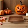 Halloween Coffin Shaped Wooden Tray Rustic Solid Wood Serving Platter for Snacks Fruits Appetizers Party Food Platter