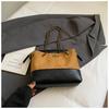 High-value Large-capacity Bag Women's New Retro Suede Diamond Chain Crossbody Bag Shoulder Bucket Bag