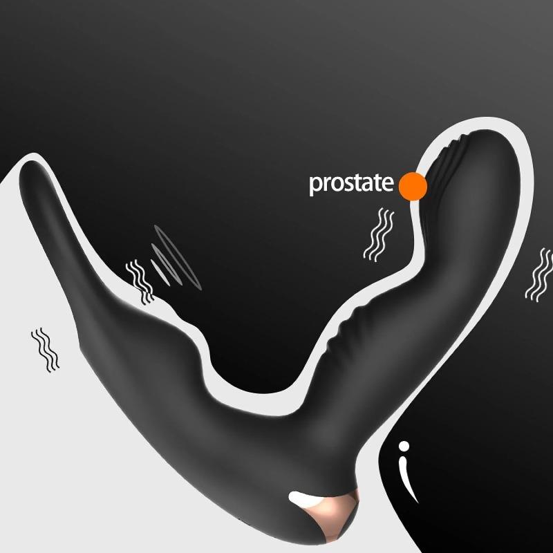 Bezdrátové ovládání Double Shock Vibrační anální plug Pull prostatický masér