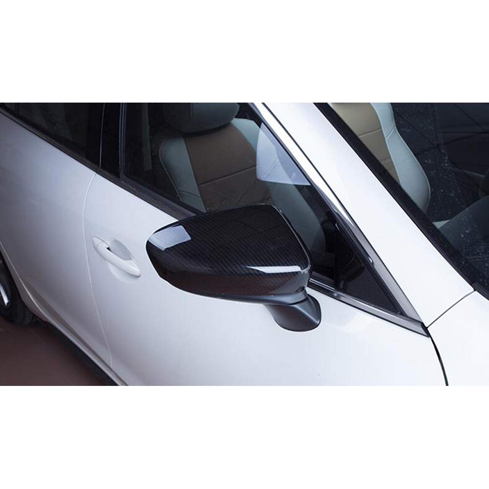 RUIQ Exterior Door Mirror Covers and Garnishes for the New Mazda KG Series Carbon Fiber CX-8 (Black Finish)