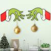 Wooden Christmas Door Hanger With Grinch Wreath Decorative Sign Home Holiday Party Decoration