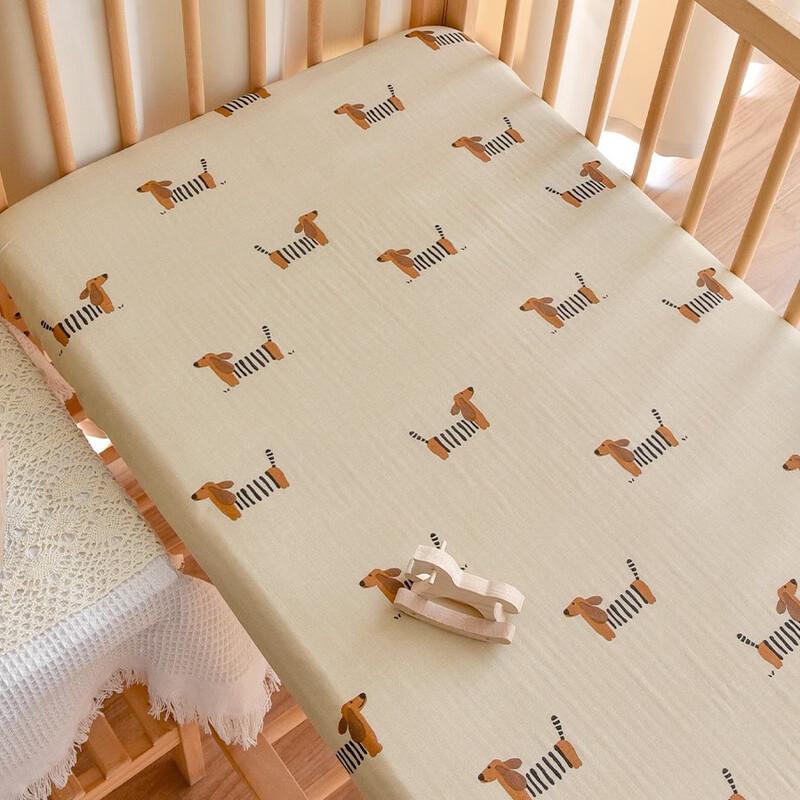 Baby Gauze Washed Cotton Fitted Crib Sheet - Bear Print
