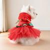 Pet Circle Winter Holiday Dog Dress Small Breeds - Festive Red Reindeer Fluffy Tutu Outfit
