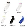 Fashion Fresh Women Men Striped Sport Socks Medium Tube Socks Two Bars Socks Korean