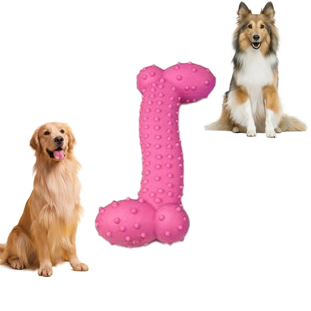 1Pc Large Small Puppy Dogs Toys Soft Rubber Bite-resistance Bone Shape Teeth Cleaning Chew Training Toys Pet Supplies 2 Sizes