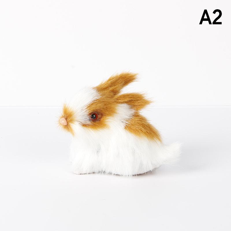 

Имитация кролика, украшение, пасхальный кролик, модель, мини-кукла, мех, сидящая на корточках, кролик, плюшевая игрушка, украшение для дома, детский подарок