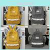 College Style Youth Travel Backpack For Girls With Nylon Material And Cartoon Pattern