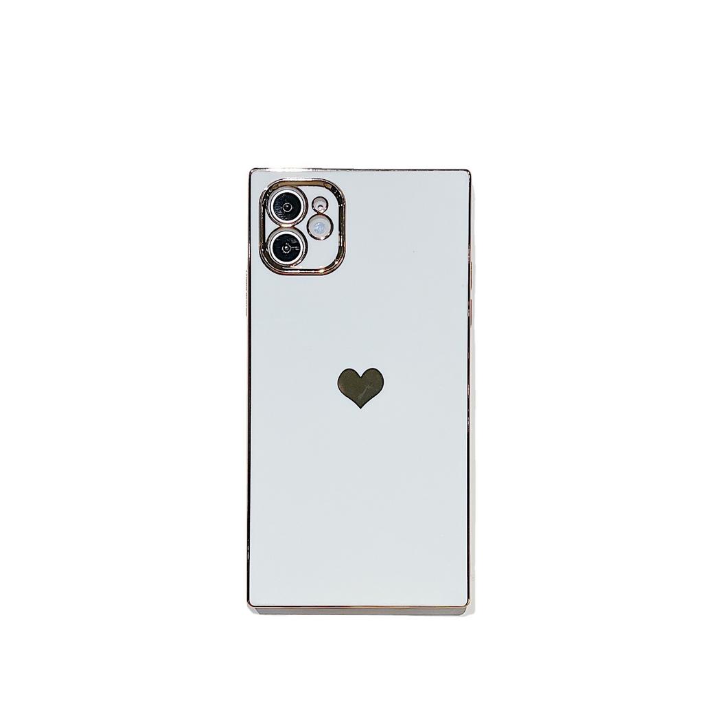 6D electroplated love square is suitable for iPhone17 Apple 15/16ProMax/XR all-inclusive silicone mobile phone case.