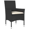 VidaXL Ensemble à manger de jardin et coussins 9 pcs noir rotin acacia, ensemble de salle à manger d'extérieur, meuble de 3278668