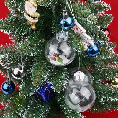 6Pcs 6/8/10cm Clear Plastic Christmas Ball PET Fillable Xmas Tree Hanging Ornaments Transparent DIY Plastic Bauble Wedding