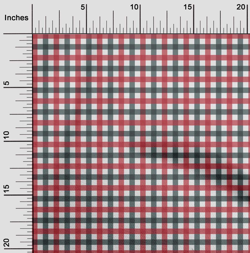 oneOone Tessuto Cotone Flex Tessuto a Quadretti Gingham Stampe al Metro Larghezza 40 Pollici