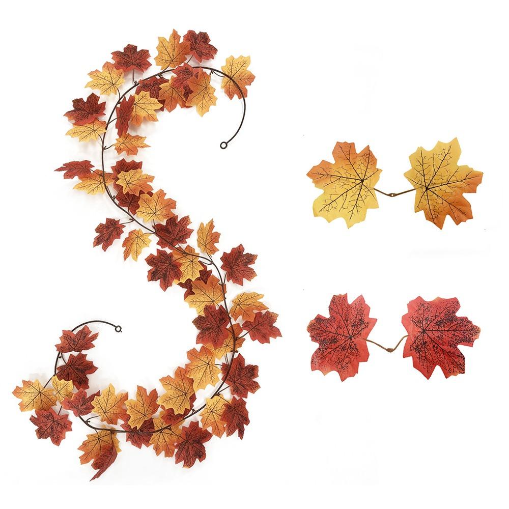 DIY Craft Artificial Maple Leaf Garland Hanging Vine Fall Foliage Garland Indoor Winding Decor