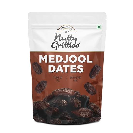 

Nutty Gritties Premium Medjoul/Mejdool Date 350g, Khajur | Khajoor | No artificial colours | Naturally Sweet | Instant Energy | Resealable Pouch, 350GM