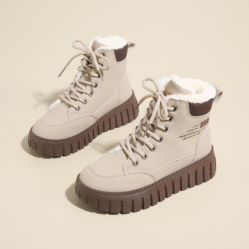 Высокие хлопковые туфли для женщин, зимние, новые, универсальные, спортивные, вулканизированные, повседневные, папины туфли, кроссовки на платформе, Zapatos De Mujer 35 хаки