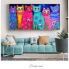 Colorful Cat Graffiti Canvas Wall Art