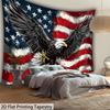 Arazzo Decorativo Patriottico da Parete, Aquila con Bandiera USA in Colori Vintage, Elemento d'Impatto per Soggiorno o Ufficio, Per Decorazione Interna