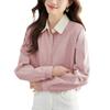 Pure Cotton Long-sleeved Shirt Women's Spring New Contrasting Collar Shirt