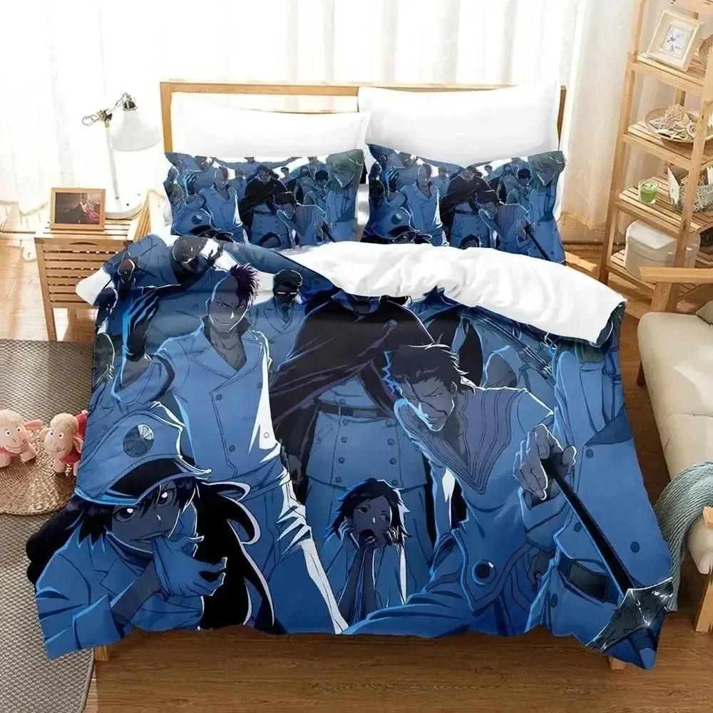 Anime Bleach Duvet Cover Set Single Twin Full Queen King Size Comforter Decorative Bedding Set with Zipper for Girls Boys Kids