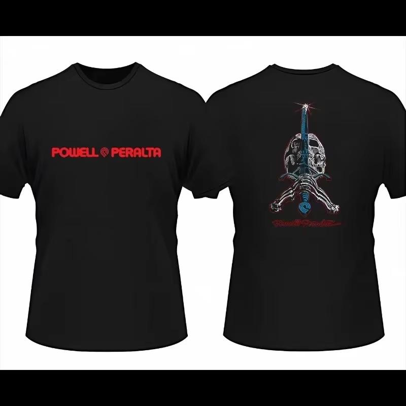 2025 Nové pánské tričko Skull Powell Peralta Sports Skate Board Světové finále Světový freestyle Harajuku potisk Pohodlná mikina