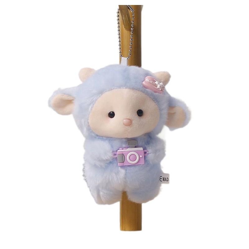 Cute Sheep Plush Toy With Short Pile Fabric Suitable For Bag Decoration And Gifts