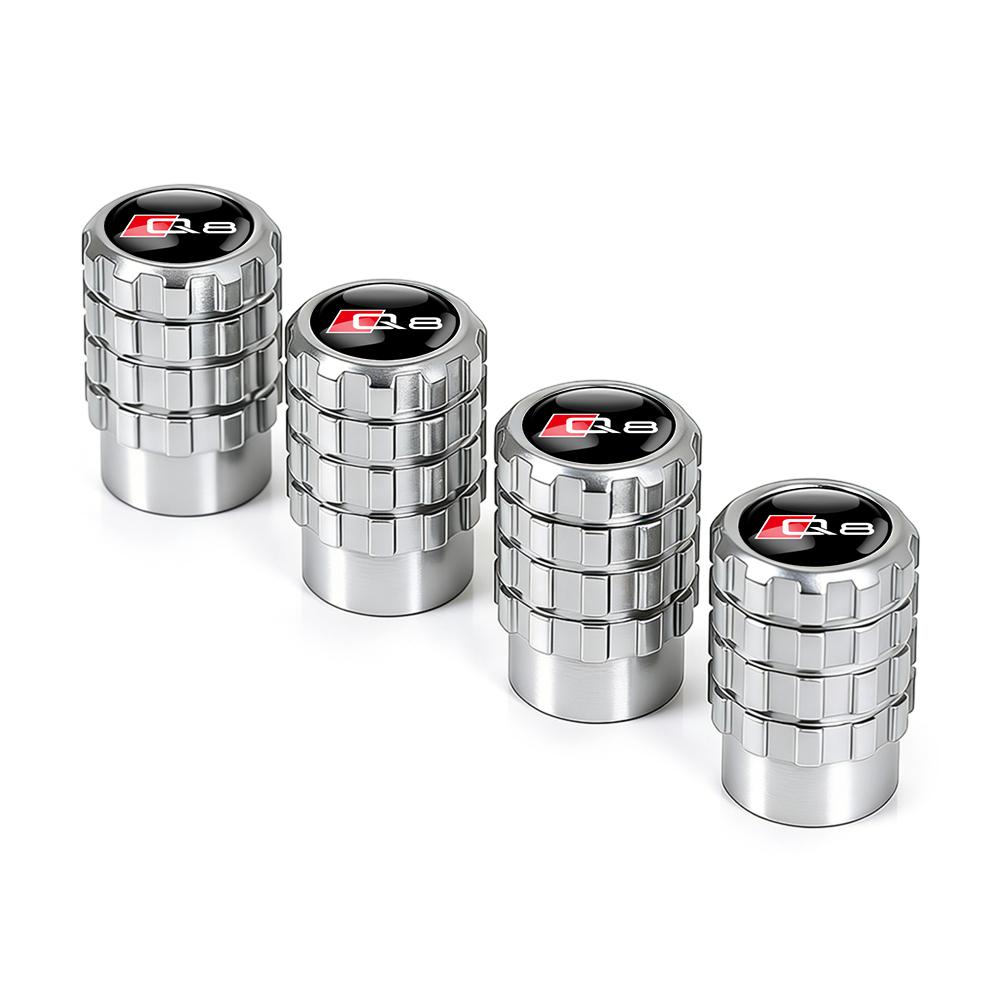 New 4pcs Aluminium Car Tire Valve Stems Caps Gear shaped Valve For T Sline TT A1 A2 A3 A4 A5 A6 A7 A8 8P B6 B7 Auto Accessories
