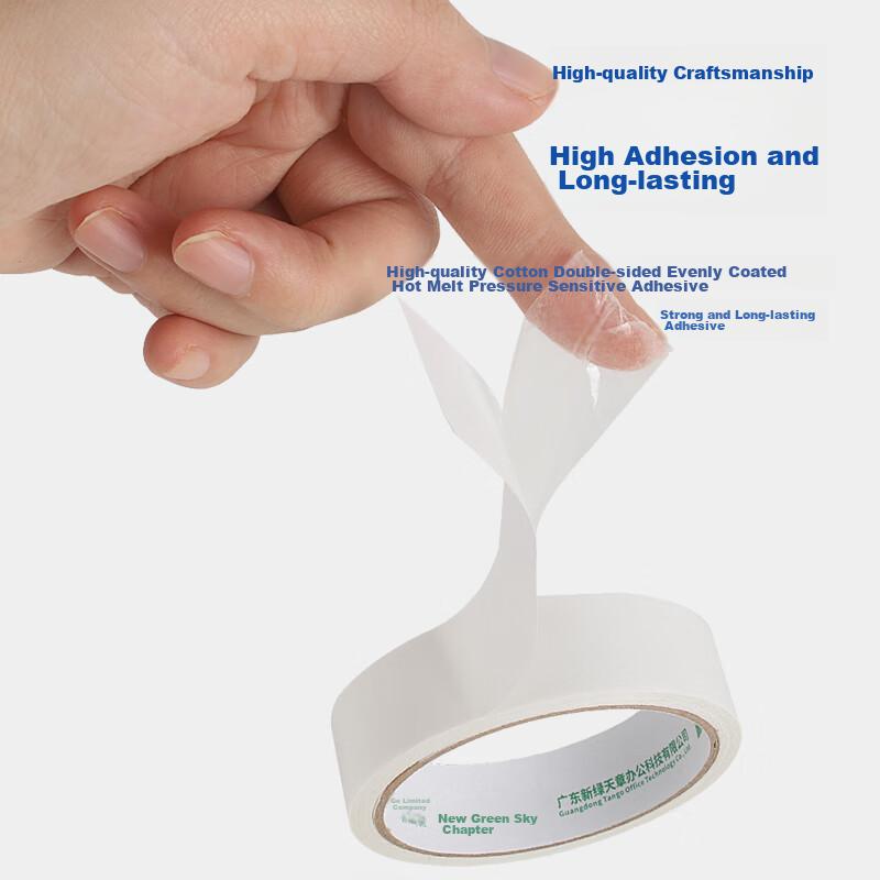TANGO Double-Sided Tape 12mm*6y 6 Rolls Office Stationery Supplies Double-Sided Adhesive Cotton Paper Strong Double-Sided Tape for Study Supplies