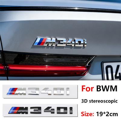 MLKQ6 Car 3D ABS Trunk Letters Logo Badge Emblem Decal Sticker For M140 M145 M235 M240 M340 M530 M550 M760LI M135 E39 E60 E61 F48
