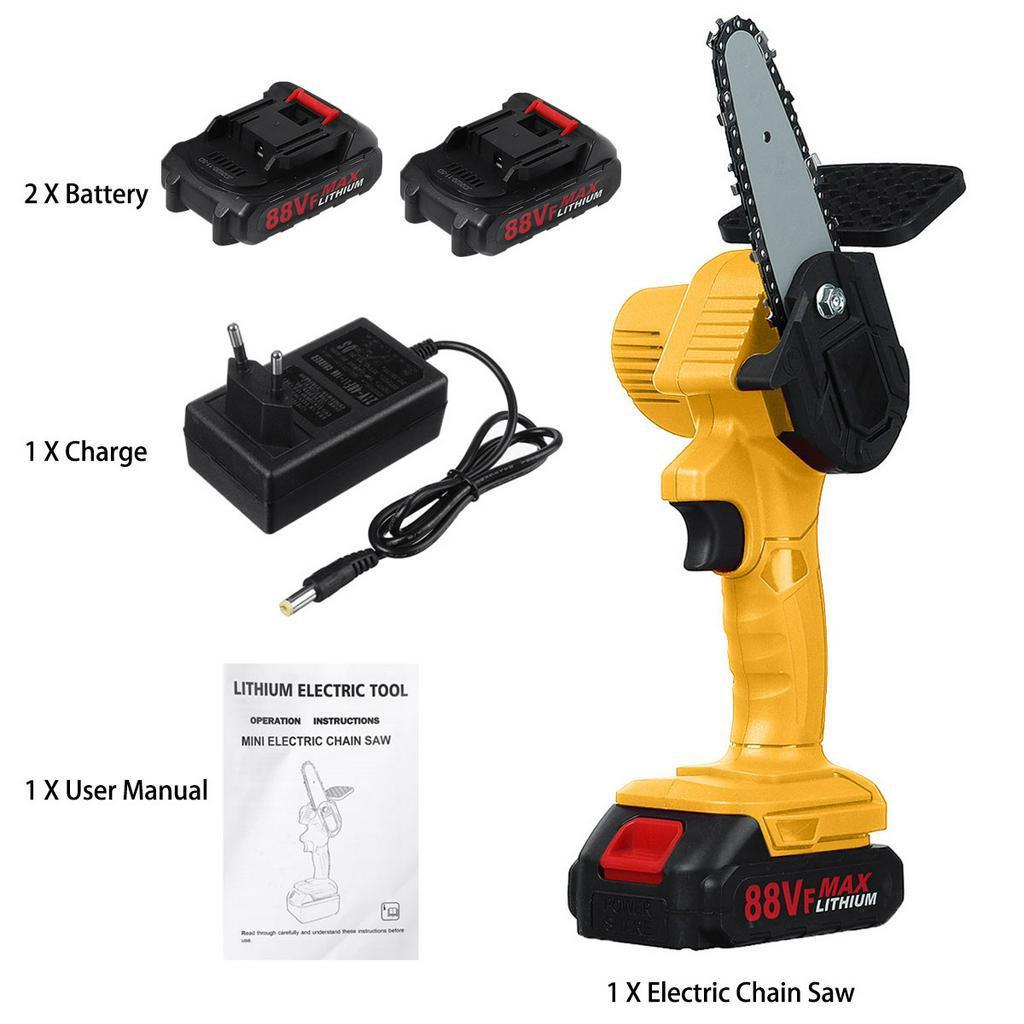 1500W 4inches Wood Cutter Cordless Electric Saw 24V One-Hand Saw Mini Electric Chain Saw