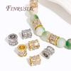 18K Gold Plated Zircon Crystal Beads,Metal Beads,Spacer Bead For Jewelry Making DIY Accessories, Separators For Bead